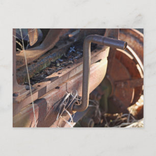 Carte Postale Tracteur de poignée de manivelle