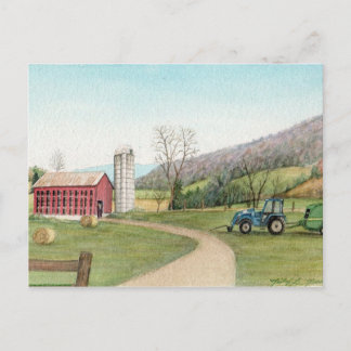 Carte Postale Tracteur et hay Bailer