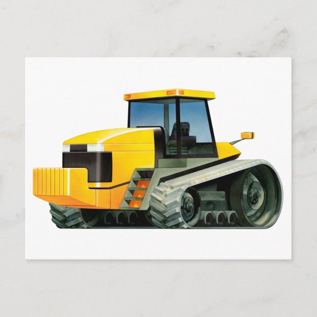 Carte Postale Tracteur jaune (Devant)