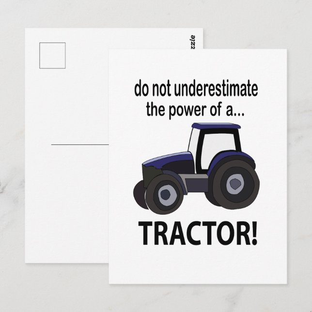 Carte Postale Tracteur Puissance Tracteur (Devant / Derrière)