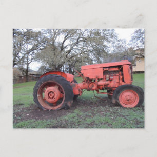 Carte Postale Tracteur rouge