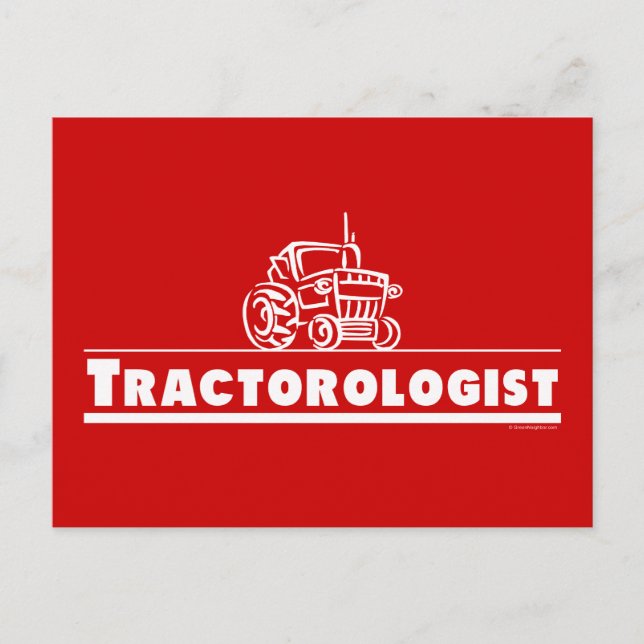 Carte Postale Tracteur Rouge, Tractorologue (Devant)