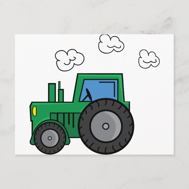 Carte Postale Tracteur vert (Devant)