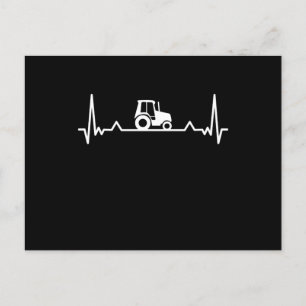 Carte Postale Tractor Heartbeat Paysan et le cadeau de fermier