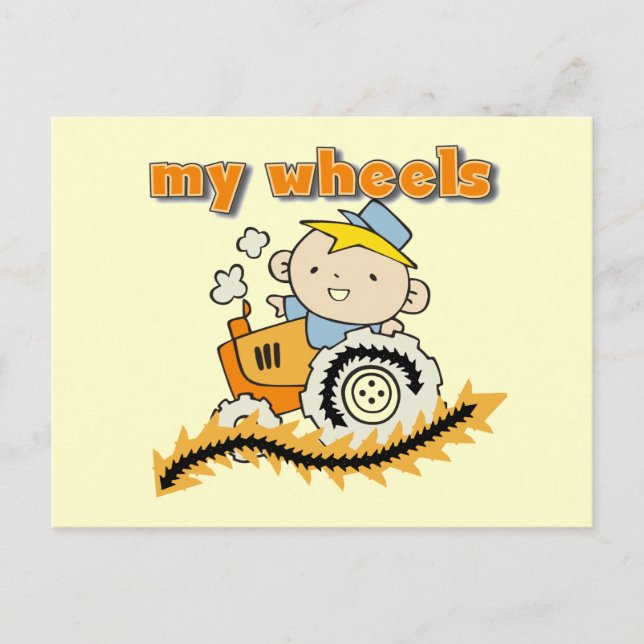 Carte Postale Tractor My Wheels Tshirts et cadeaux (Devant)