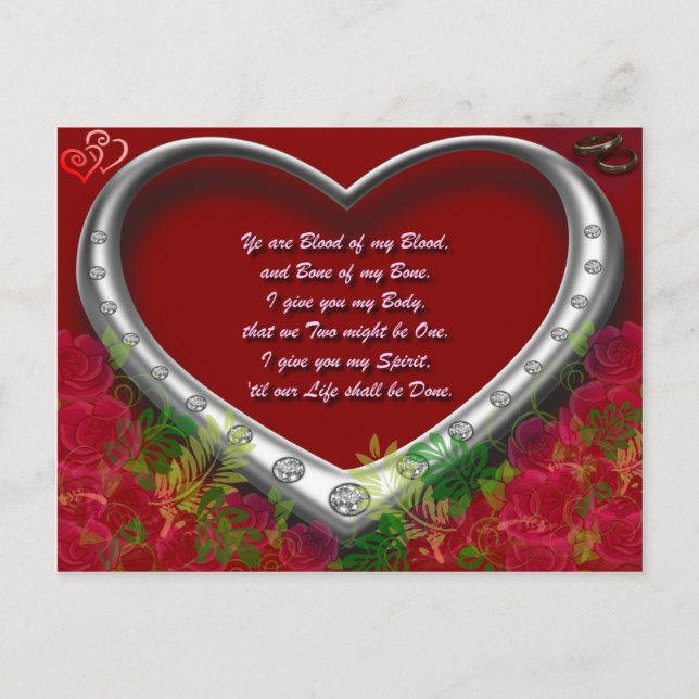 Carte Postale Trad. Scot Love Vow : Sang de mon Sang - Floral (Devant)