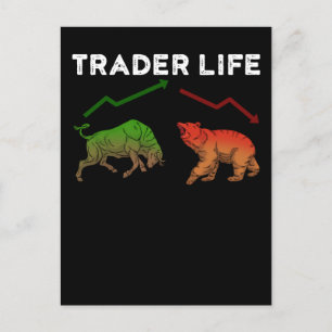 Carte Postale Trader Stock Cadeaux Jour Trading Gift Market Fore