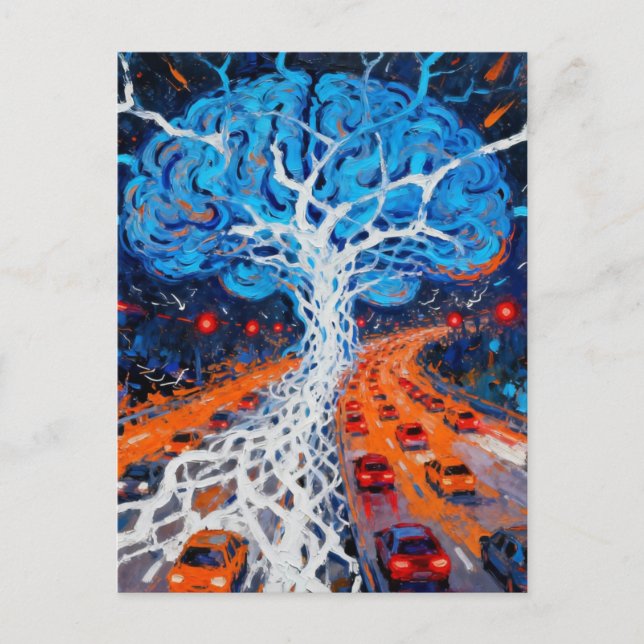 Carte Postale Traffic Jam in The Brain Surreal (Devant)