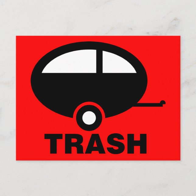 Carte Postale Trailer Trash ~ RV Travel Camping (Devant)