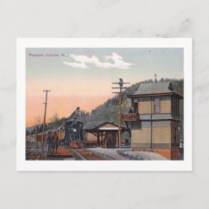 Carte Postale Train à Depot Pompton Junction NJ 1910 Vintage