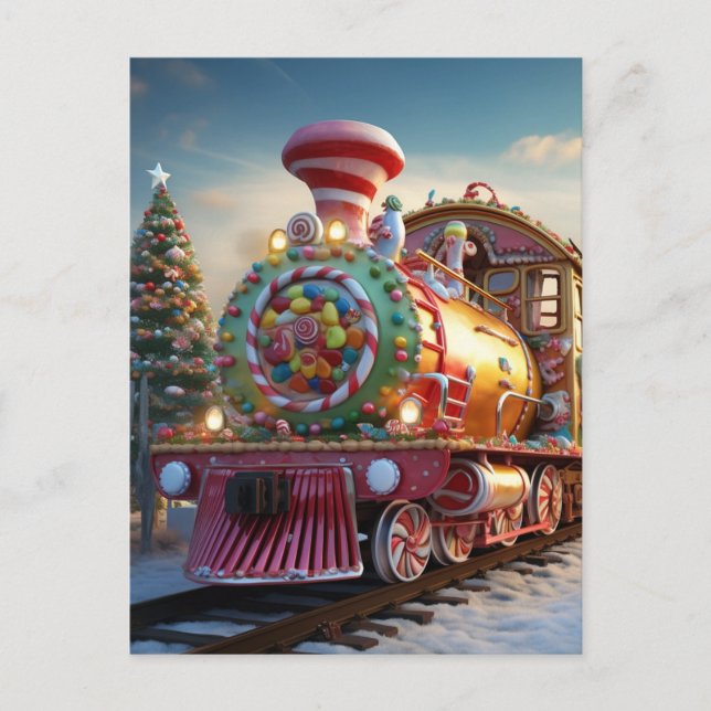Carte Postale Train à sucreries de Noël (Devant)