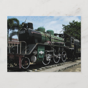 Carte Postale Train à vapeur 2ème guerre mondiale au pont de la