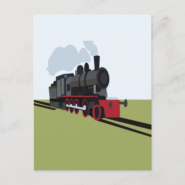 Carte Postale Train à vapeur chemin de fer (Devant)
