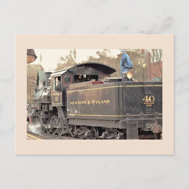 Carte Postale Train à vapeur de New Hope Ivyland (Devant)