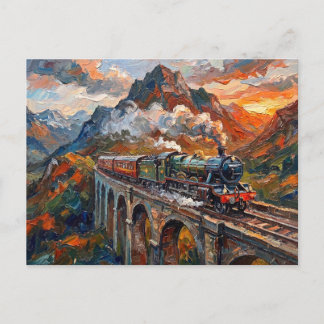 Carte Postale Train à vapeur du viaduc alpin