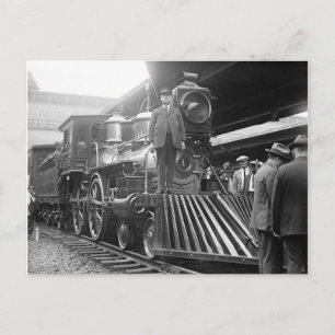 Carte Postale Train à vapeur en gare, 1923