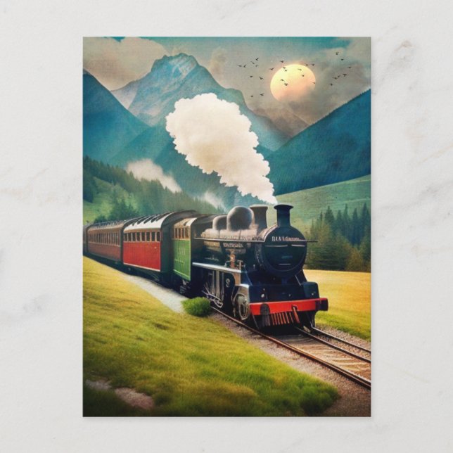 Carte Postale Train à vapeur vintage (Devant)