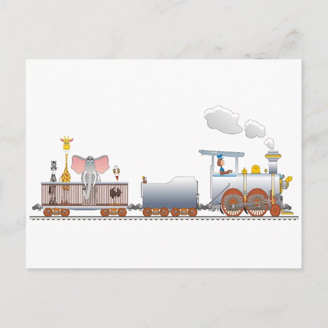 Carte Postale Train animal (Devant)