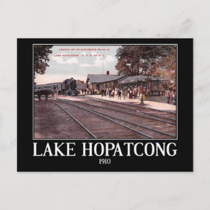 Carte Postale Train Arriving, Lac Hopatcong, NJ Vintage