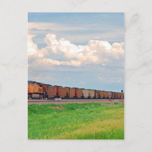 Carte Postale train avec beaucoup de voitures