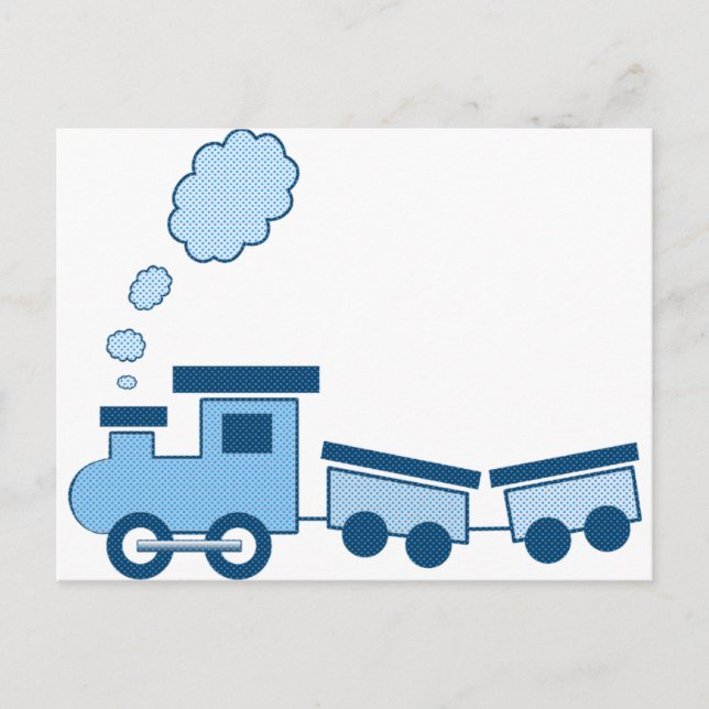 Carte Postale Train Bleu Choo Choo (Devant)