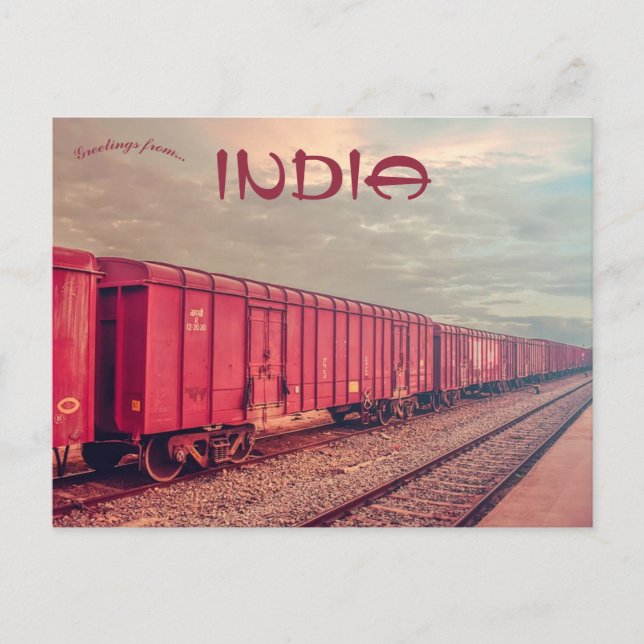 Carte Postale Train de fret à Hosur Tamil Nadu Inde (Devant)