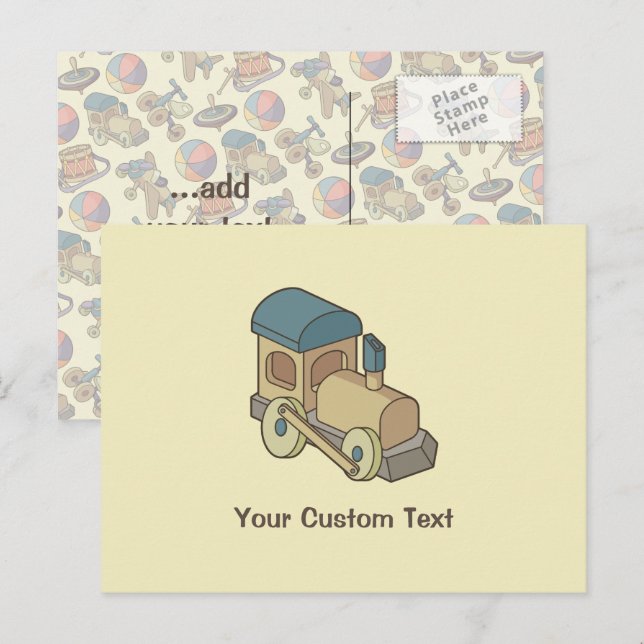 Carte Postale Train de jouets (Devant / Derrière)