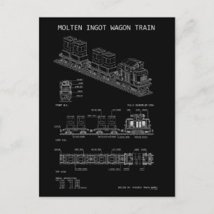 Carte Postale Train de lingots en fusion PTW "Plan"