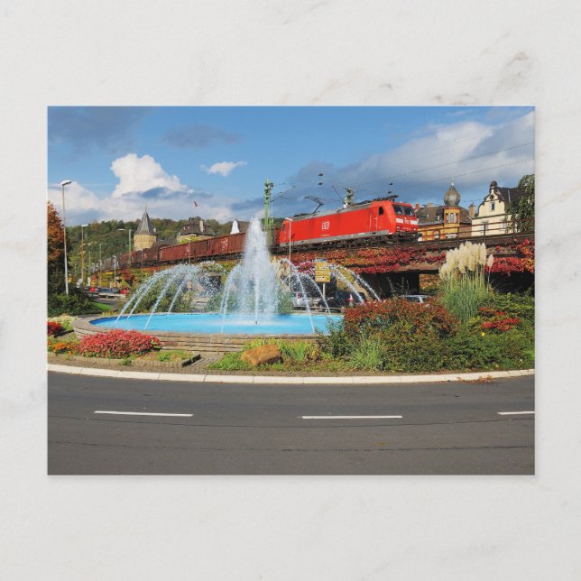 Carte Postale Train de marchandises à Linz sur le Rhin (Devant)