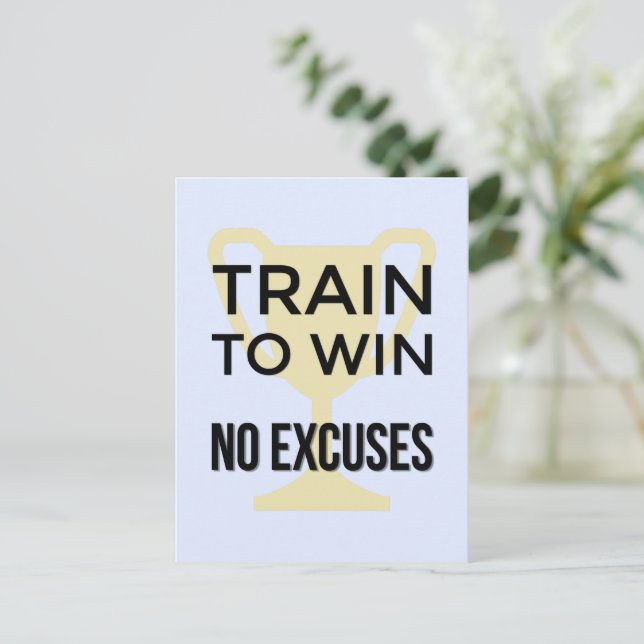 Carte Postale Train de motivation sport pour gagner la typograph (Debout devant)