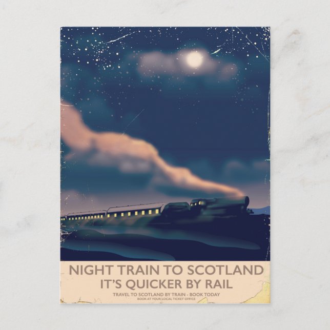 Carte Postale Train de nuit pour l'Écosse (Devant)