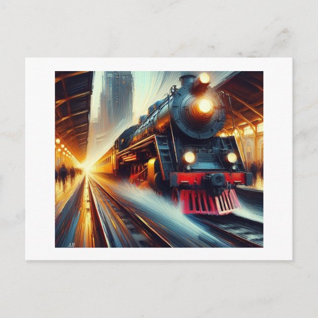 Carte Postale Train Entrant dans l'état (Devant)