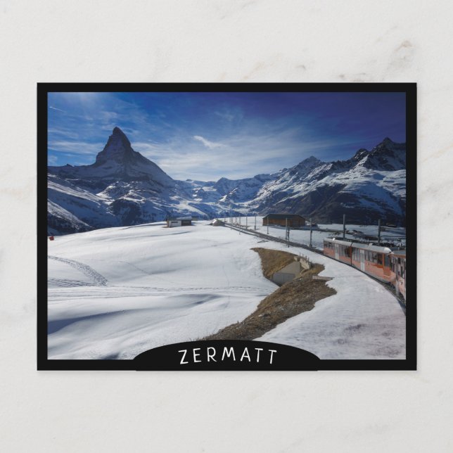 Carte Postale Train ferroviaire Gornergrat et Matterhorn à Zerma (Devant)