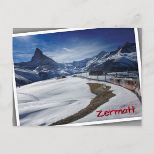 Carte Postale Train ferroviaire Gornergrat et Matterhorn à Zerma