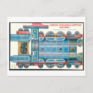 Carte Postale Train miniature en papier de style rétro--Angleter