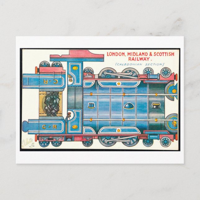 Carte Postale Train miniature en papier de style rétro--Angleter (Devant)