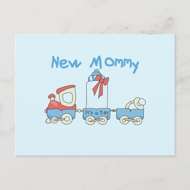 Carte Postale Train New Mommy of Boy tshirts et cadeaux (Devant)