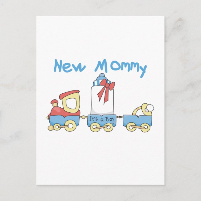 Carte Postale Train New Mommy of Boy tshirts et cadeaux (Devant)