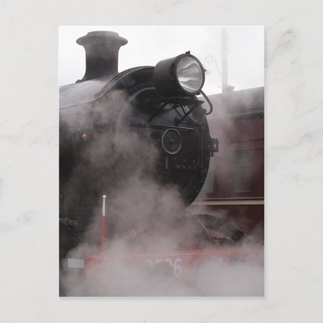 Carte Postale Train noir de vapeur (Devant)