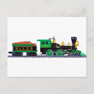 Carte Postale Train Noir Et Vert