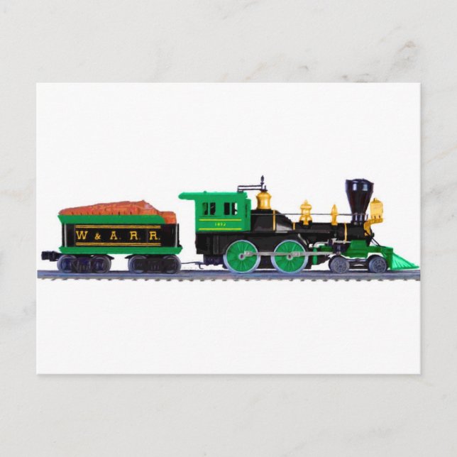 Carte Postale Train Noir Et Vert (Devant)