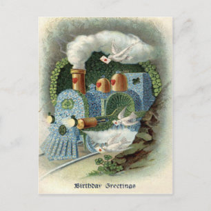 Carte Postale Train Oubliez-Moi Pas Clover Dove