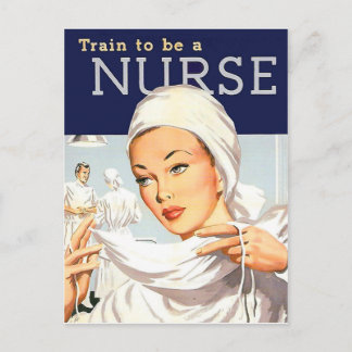 Carte Postale Train pour être infirmière, hôpital, vintage