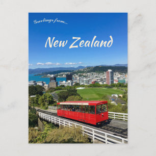 Carte Postale Train Rouge Gare de Kelburn Wellington Nouvelle-Zé