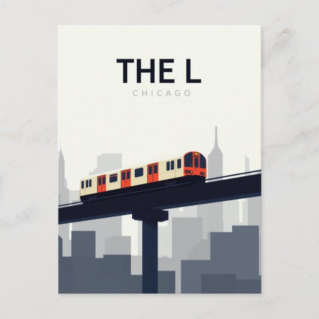 Carte Postale Train surélevé Chicago 'L' (Devant)