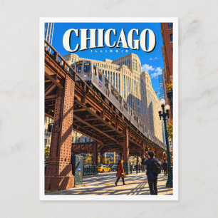 Carte Postale Train surélevé de Chicago au Merchandise Mart
