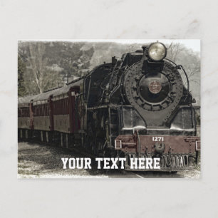Carte Postale Train vintage avec CustomText
