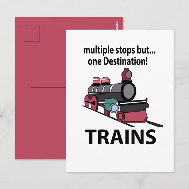 Carte Postale Trains Arrêts Multiples Mais Trains à Destination  (Devant / Derrière)