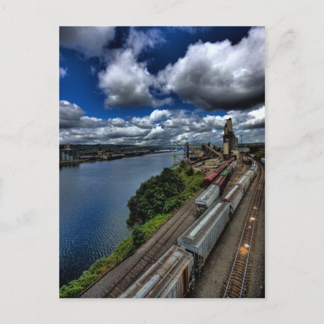 Carte Postale Trains sur la Willamette (Devant)