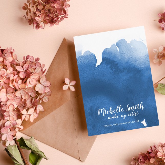 Carte Postale trait de brosse Abstrait couleur bleu aquarelle (Créateur téléchargé)